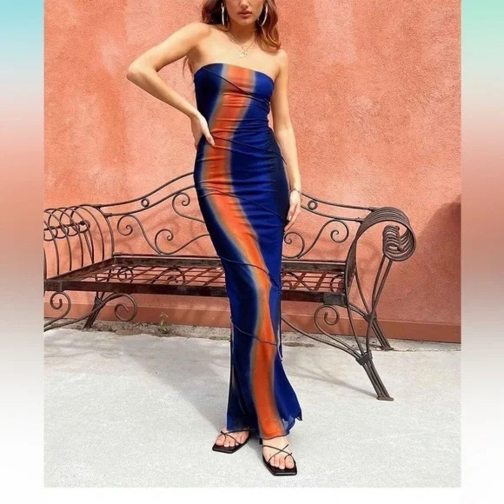 Princess Polly Luela Maxi Strapless Dress Multi